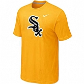 Men's Chicago White Sox Fresh Logo Yellow T-Shirt,baseball caps,new era cap wholesale,wholesale hats
